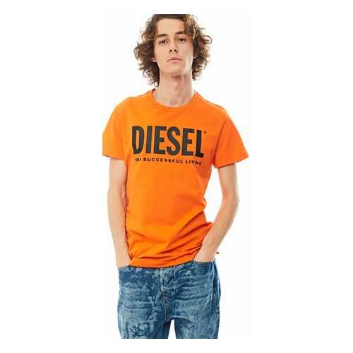 Футболка мужская DIESEL 00SXED 0AAXJ 38L оранжевая M в Зарина